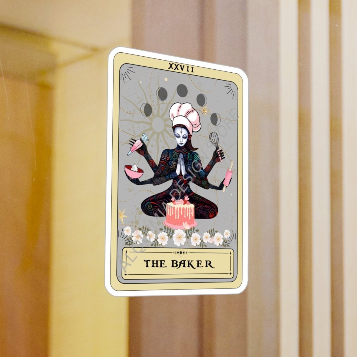 Baker Tarot Card Vinyl Sticker - Waterproof 3 x 4 Baking Laptop Decal