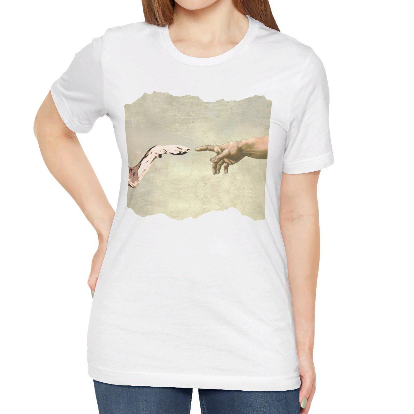 Dog Lover Shirt - Human Hand and Paw Design