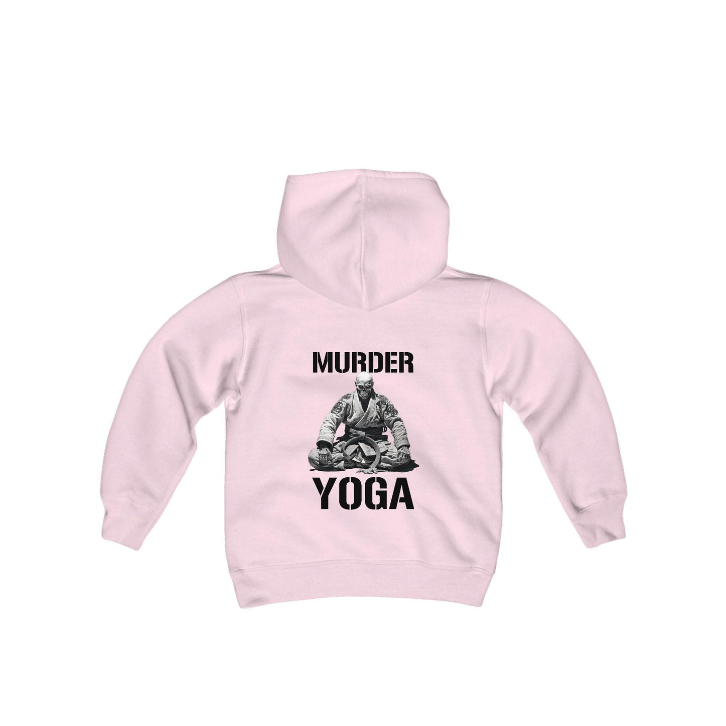 Jiu Jitsu Youth Hoodie, Murder Yoga JiuJitsu Skeleton YOUTH SIZE Hooded