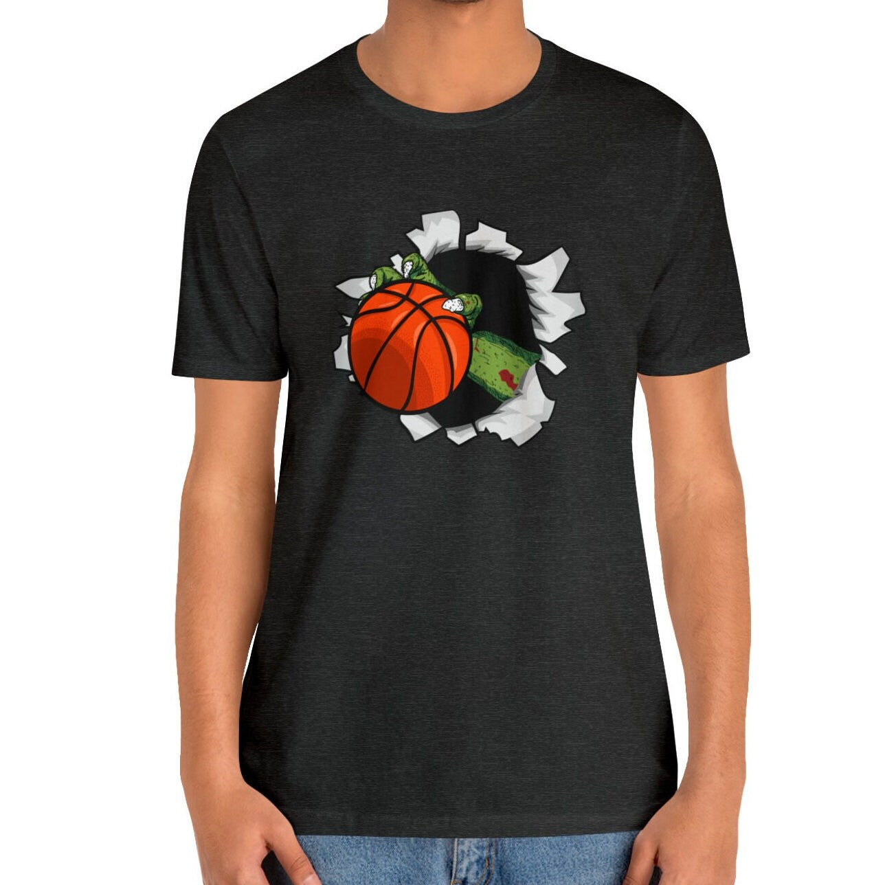 Zombie Basketball Halloween Shirt - Spooky Monster Tee