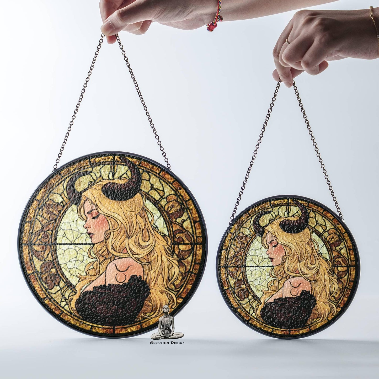 Taurus Stained Glass Zodiac SunCatcher LightCatcher Taurus Window Hanging