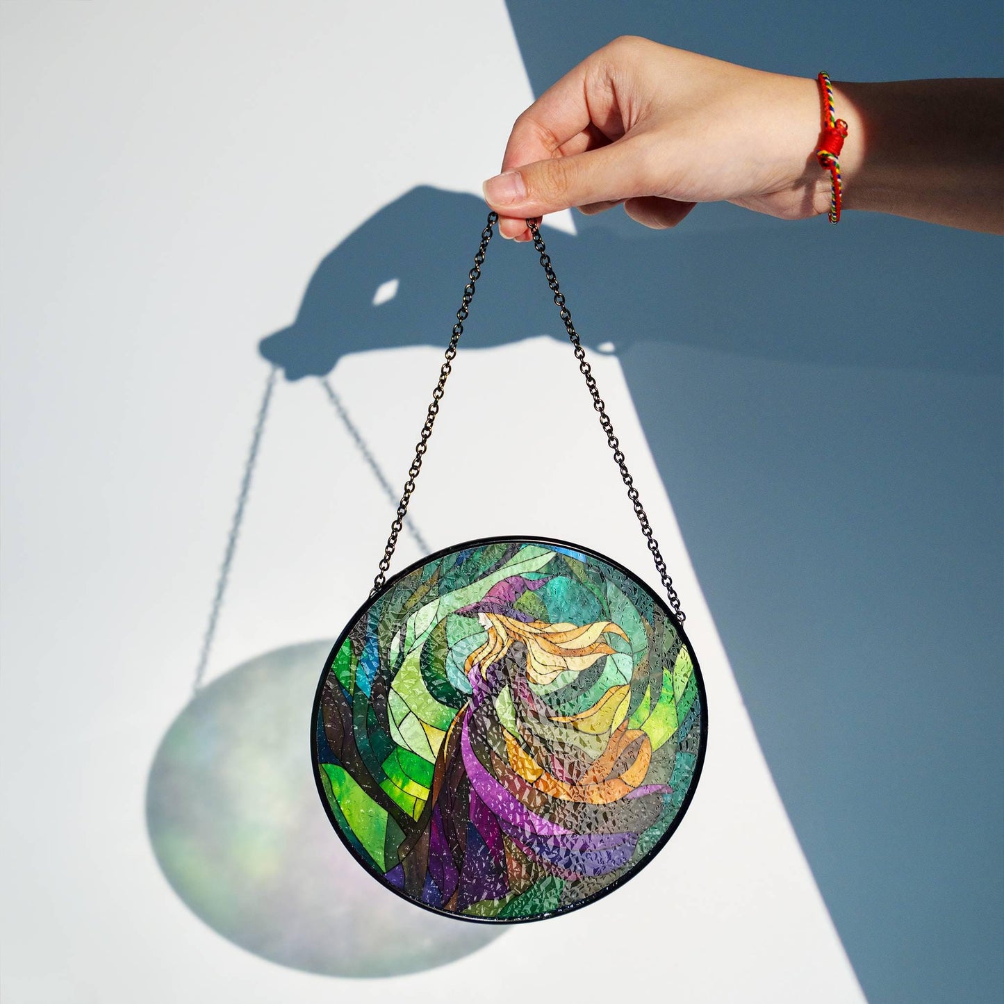 Halloween Witch Stained Glass SunCatcher Halloween Window Home Decor