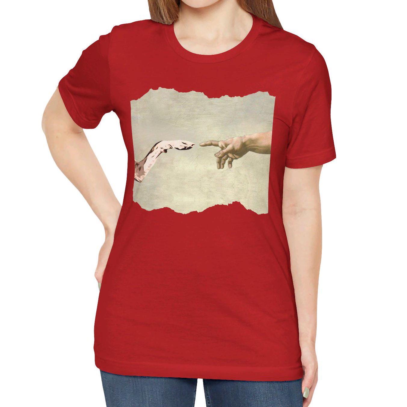 Dog Lover Shirt - Human Hand and Paw Design
