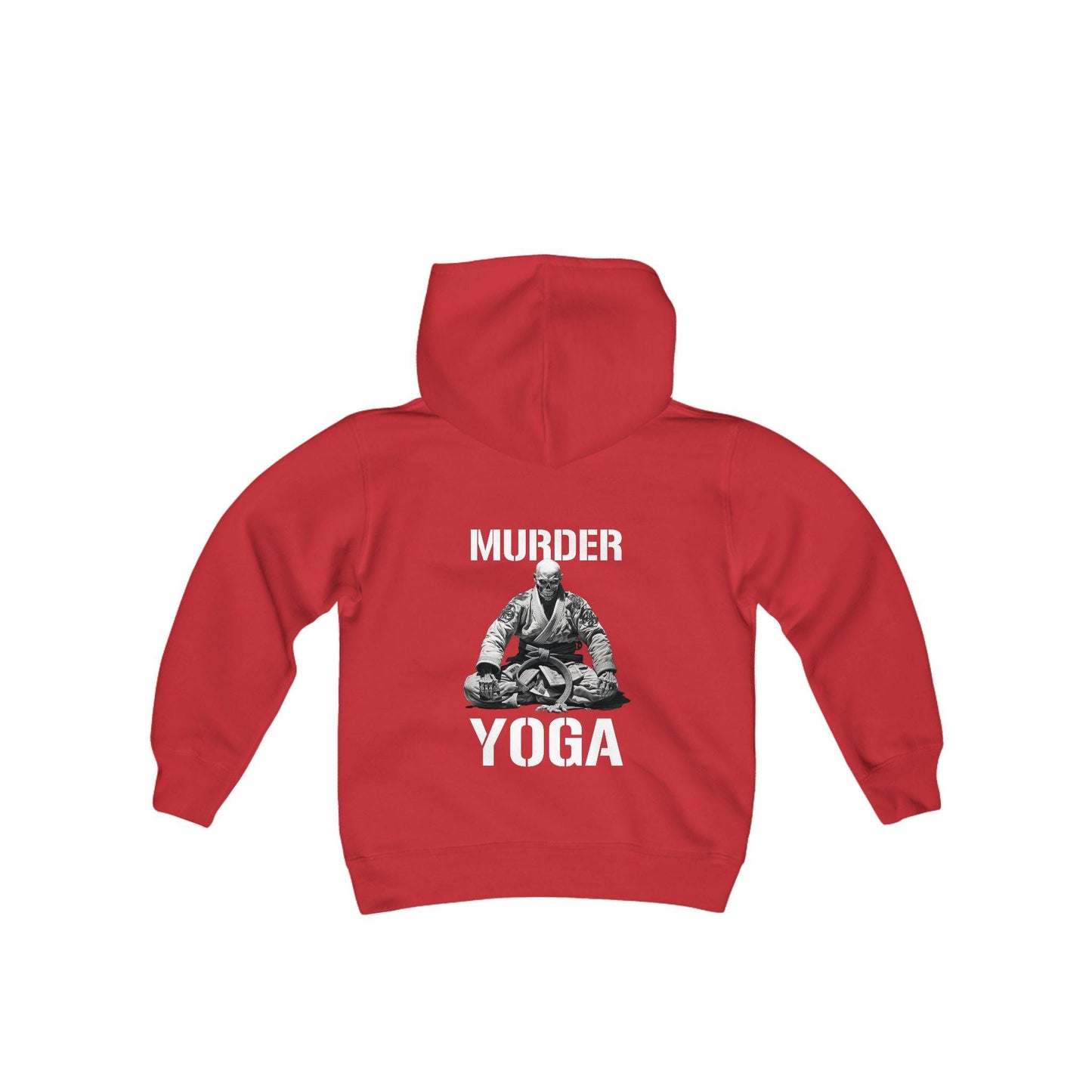 Jiu Jitsu Youth Hoodie, Murder Yoga JiuJitsu Skeleton YOUTH SIZE Hooded