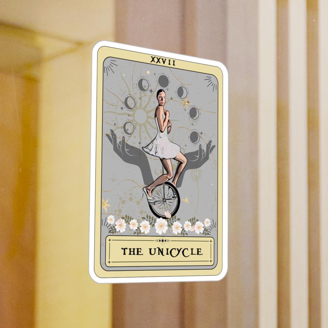 Unicycle Tarot Card Sticker - Waterproof Circus Vinyl Laptop Decal