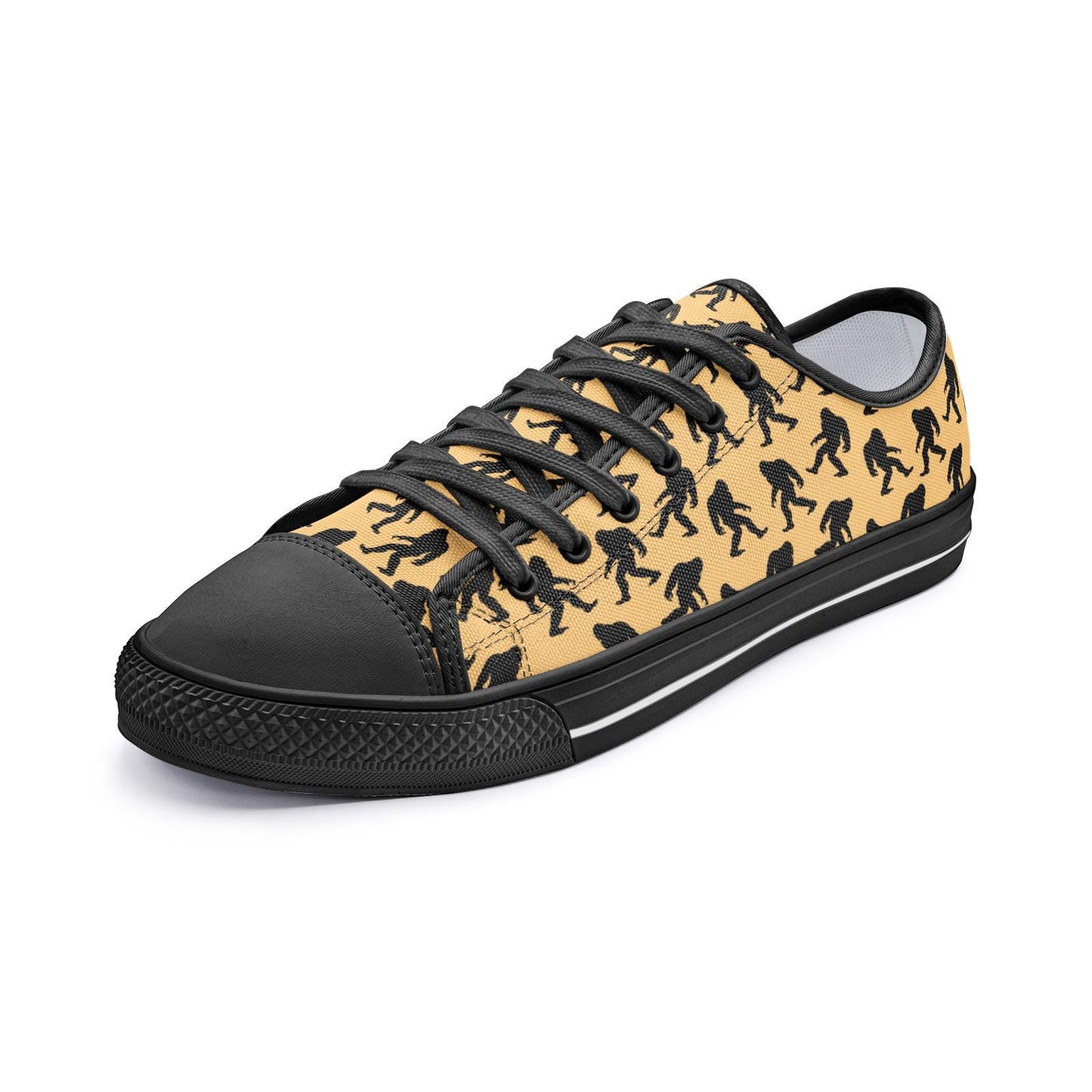 Bigfoot Sneakers - Unisex Yellow Low Top Canvas Shoes