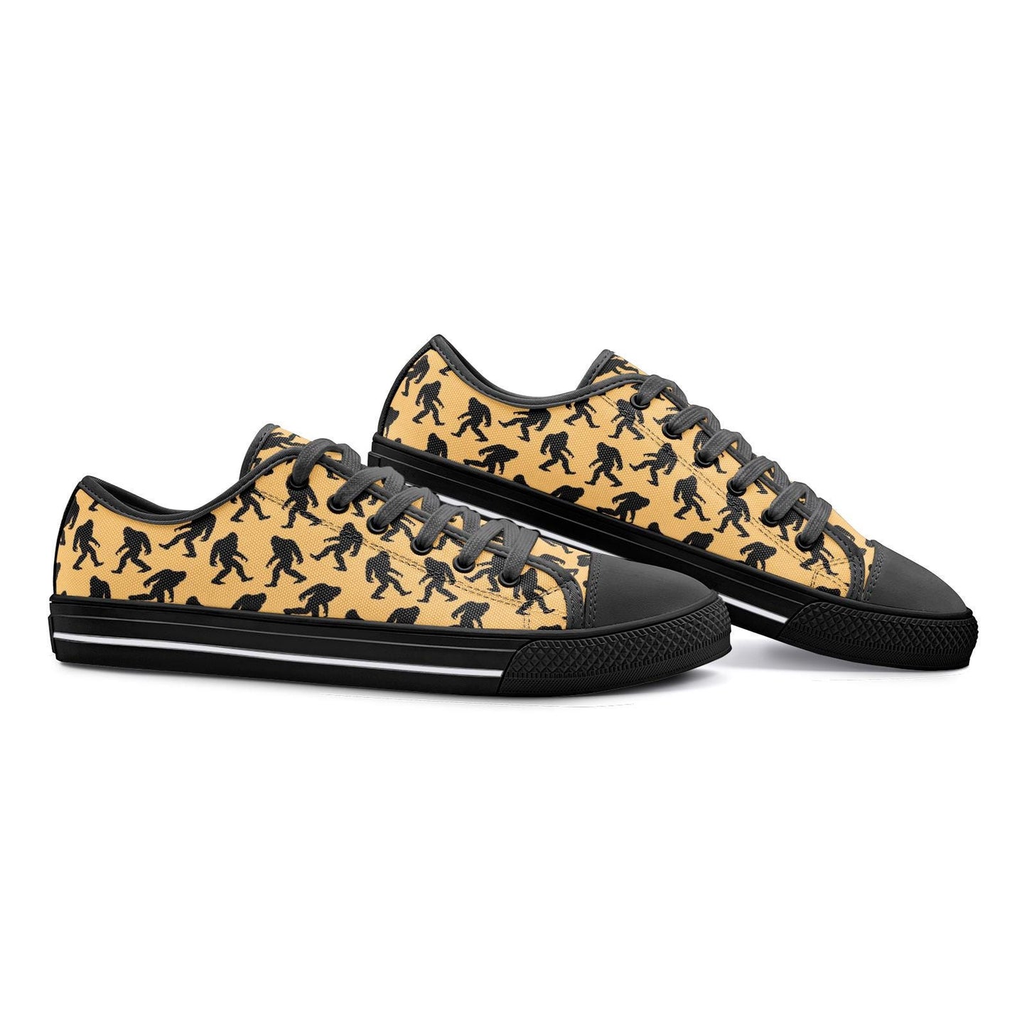 Bigfoot Sneakers - Unisex Yellow Low Top Canvas Shoes