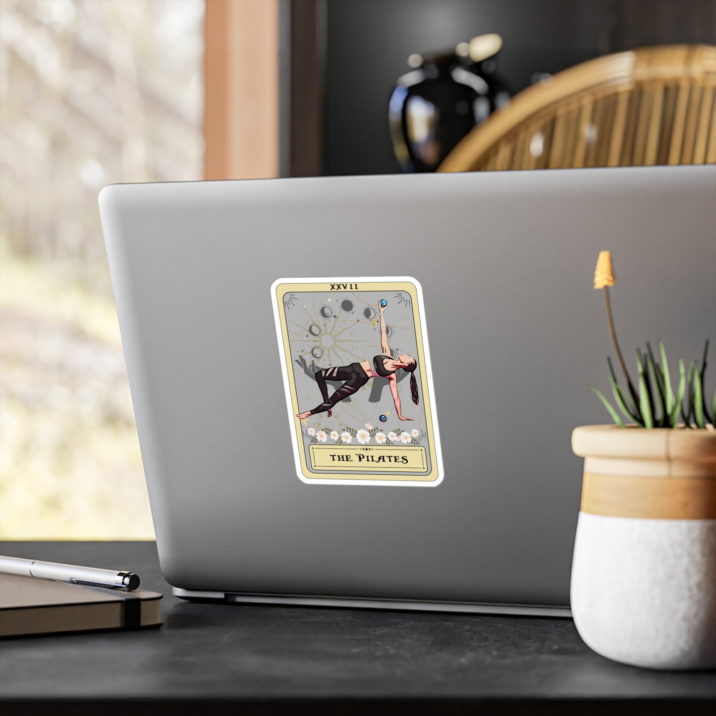 The Pilates Tarot Card Sticker, Pilates Pose