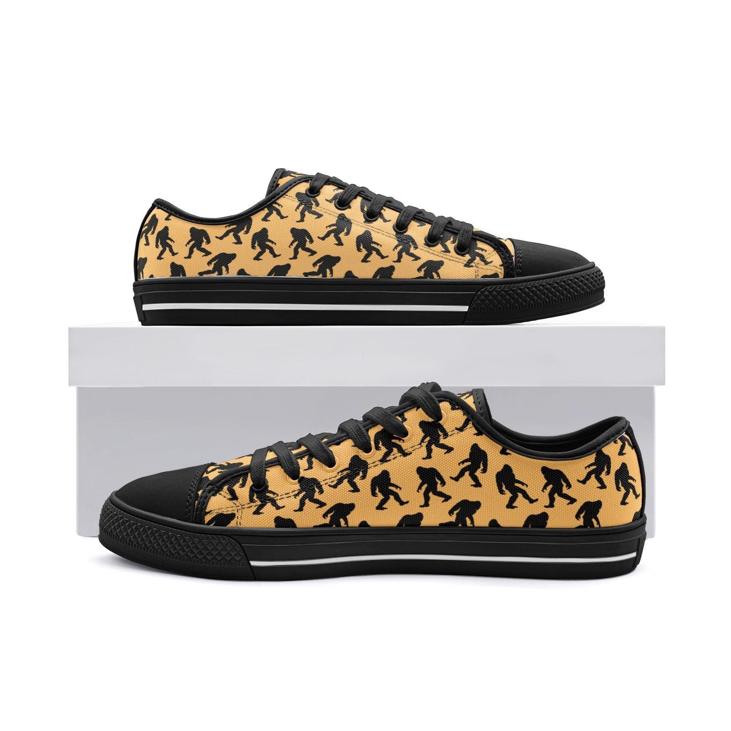 Bigfoot Sneakers - Unisex Yellow Low Top Canvas Shoes