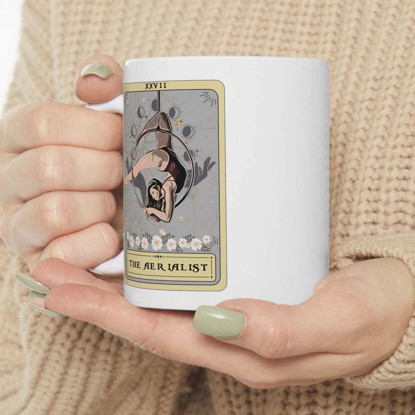 Aerialist Tarot Card Mug - Aerial Dancer Gift for Aerial Hoop Enthusiasts