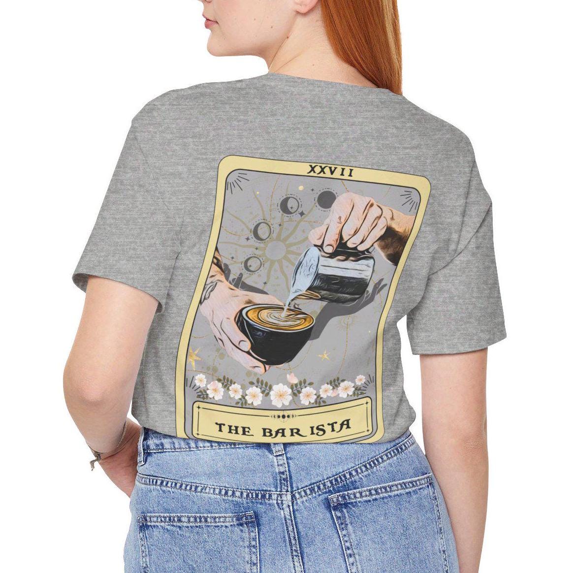 Barista Tarot Card Shirt - Back Print Coffee Lover Gift