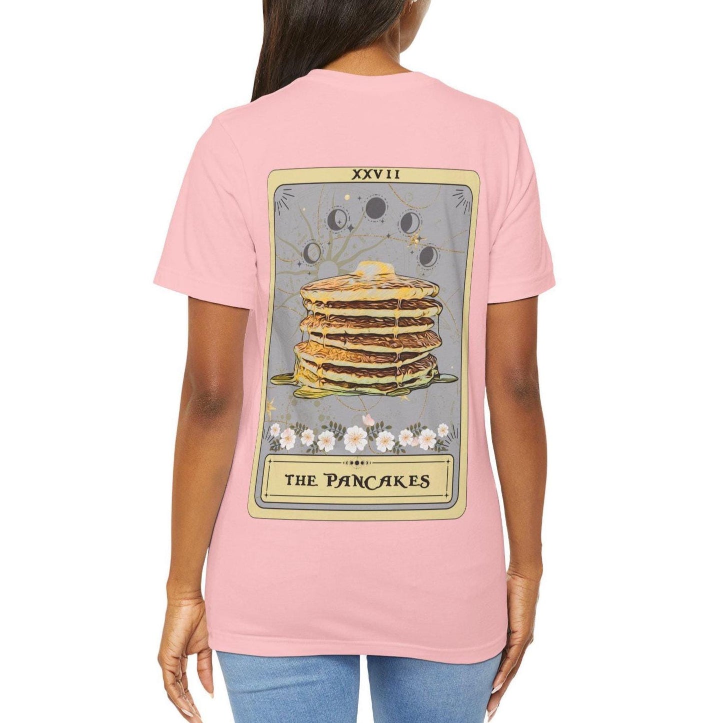 Pancakes Tarot Card Shirt - Back Print Breakfast Tee for Pancakes Lovers