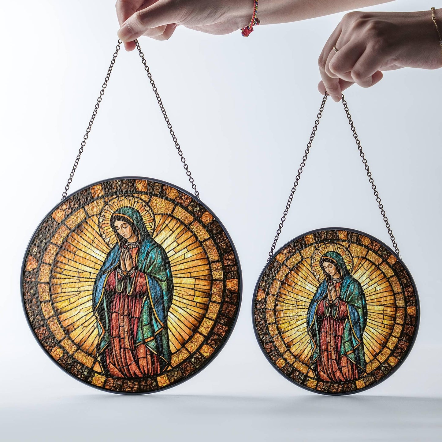 Our Lady of Guadalupe Stained Glass SunCatcher Catholic Art Window Hanging Decor