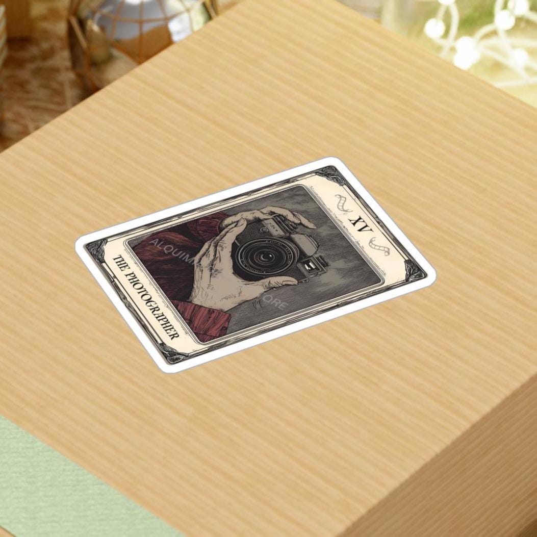 Photographer Tarot Card Sticker - Waterproof Vinyl Laptop Decal