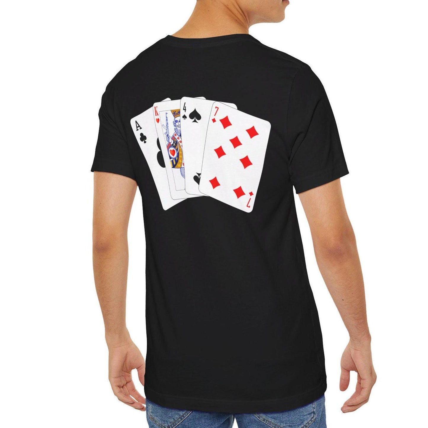 AK47 Poker Playing Cards Shirt, BACK PRINT AK-47 Shirt Kalashnikov Tee