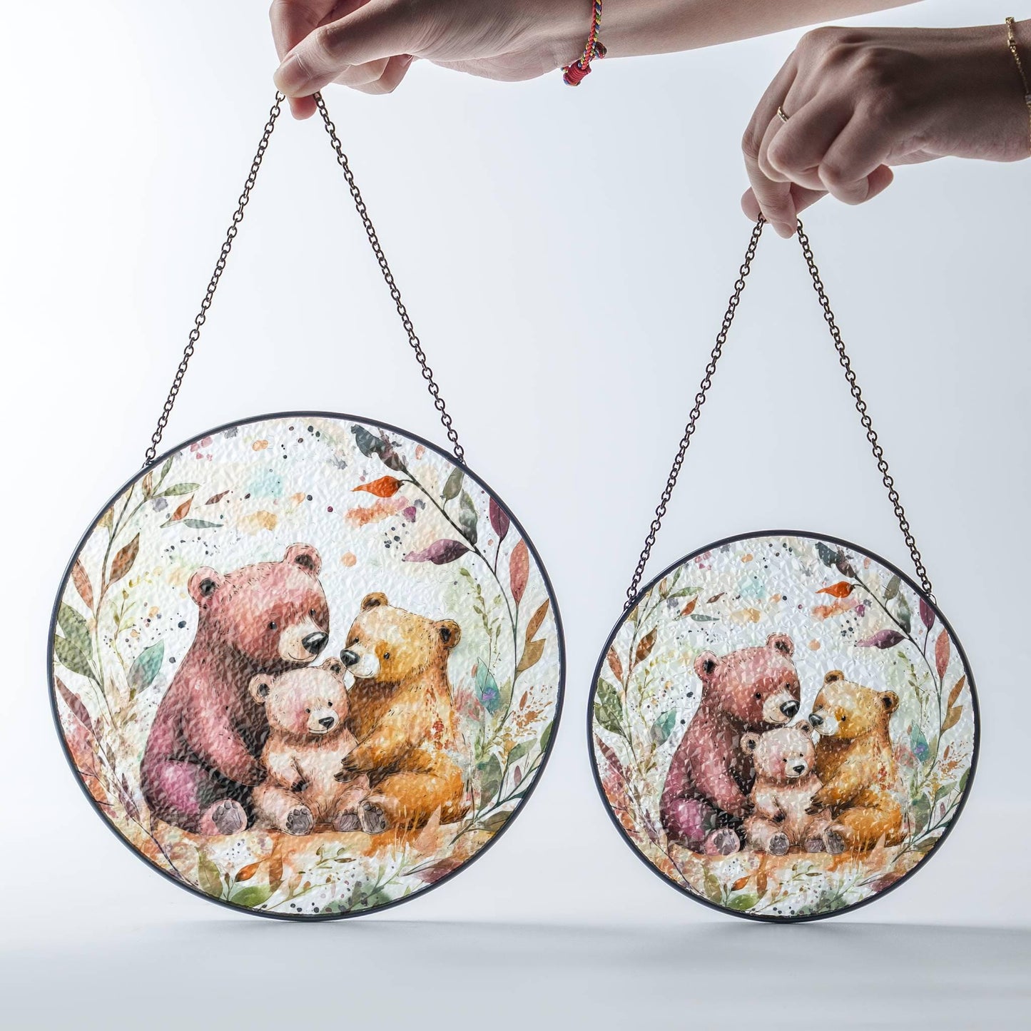 Cute Animals Stained Glass SunCatcher Nursery Decor Kids Baby Room Decor Window