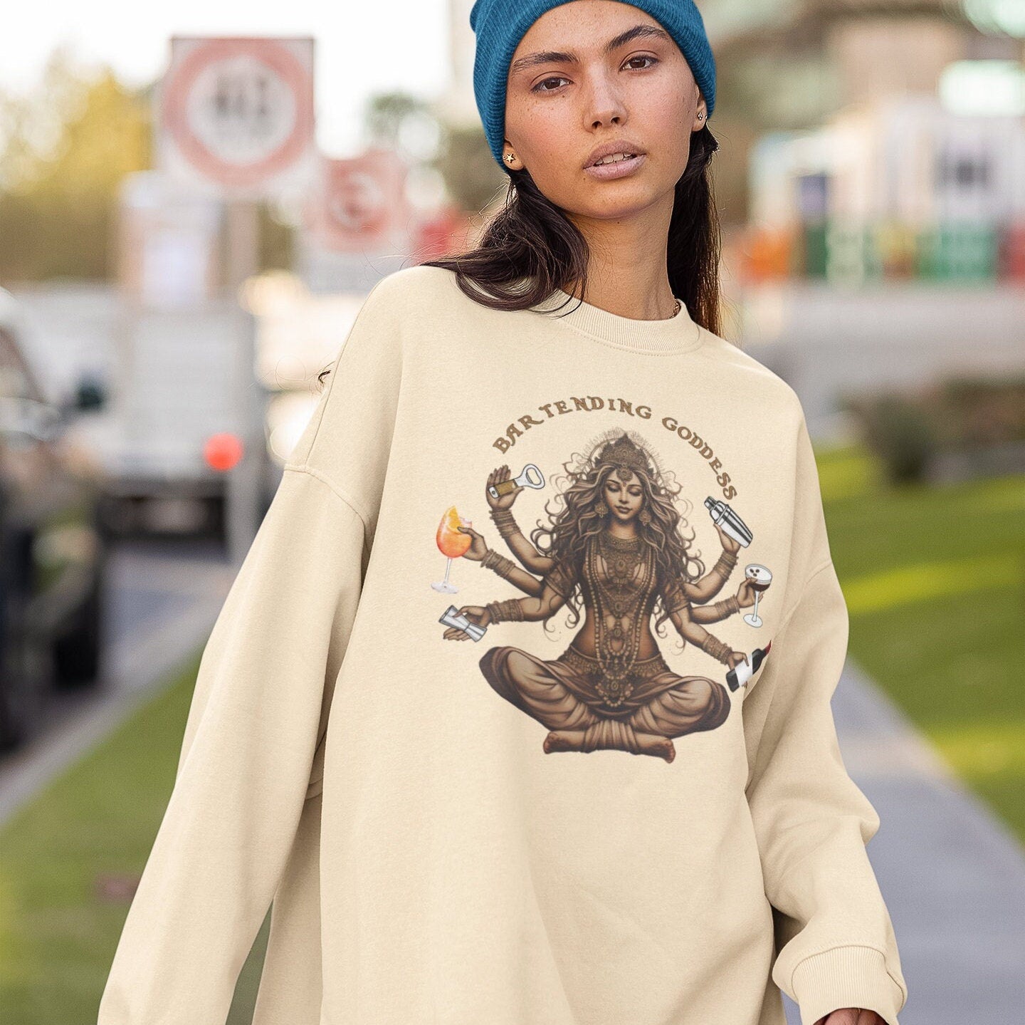 Bartender Sweatshirt - Bartending Goddess Gift for Women