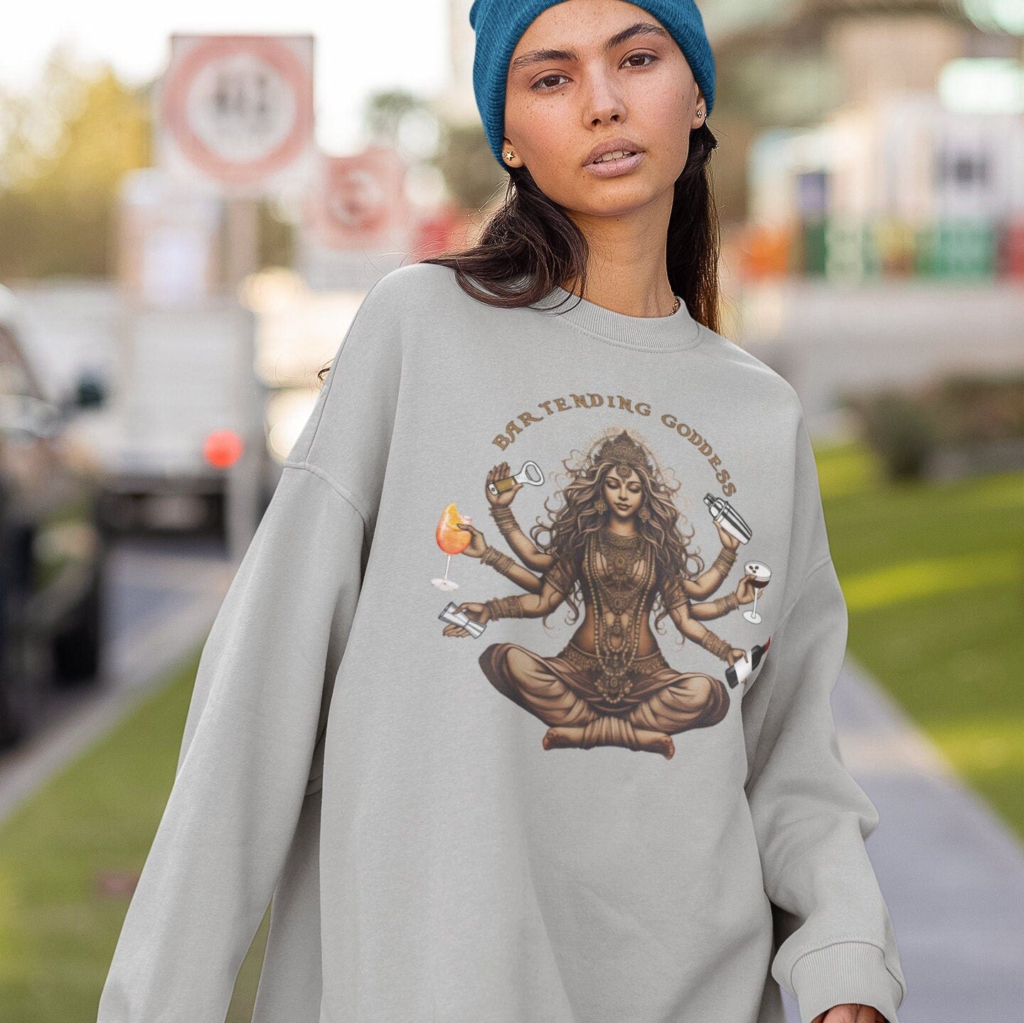 Bartender Sweatshirt - Bartending Goddess Gift for Women