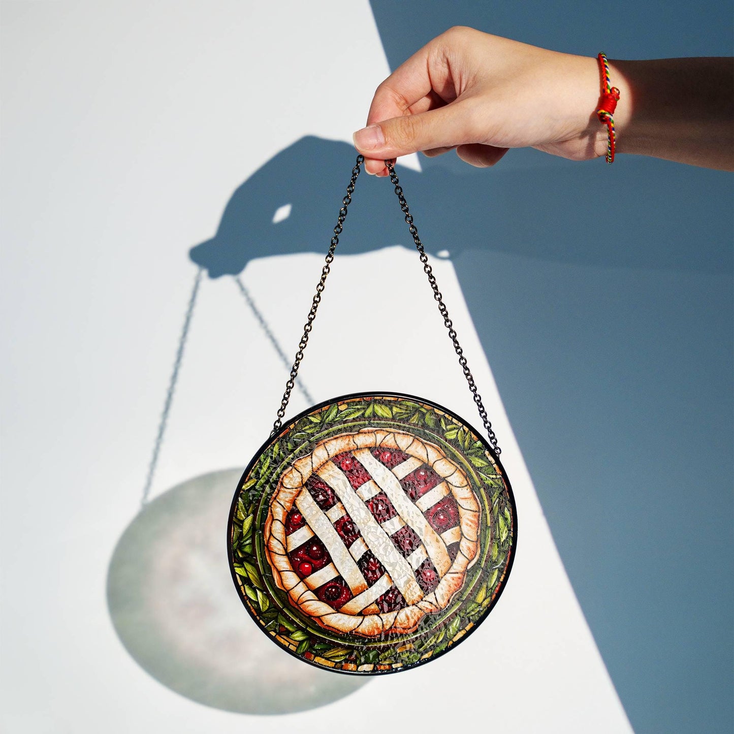 Pie Stained Glass Food SunCatcher Foodie Gift Window Hanging Home Decoration
