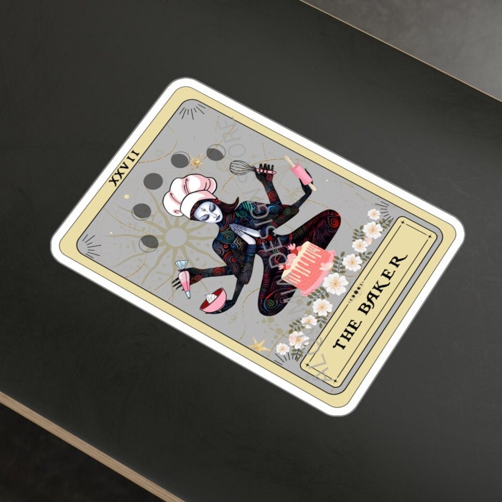 Baker Tarot Card Vinyl Sticker - Waterproof 3 x 4 Baking Laptop Decal