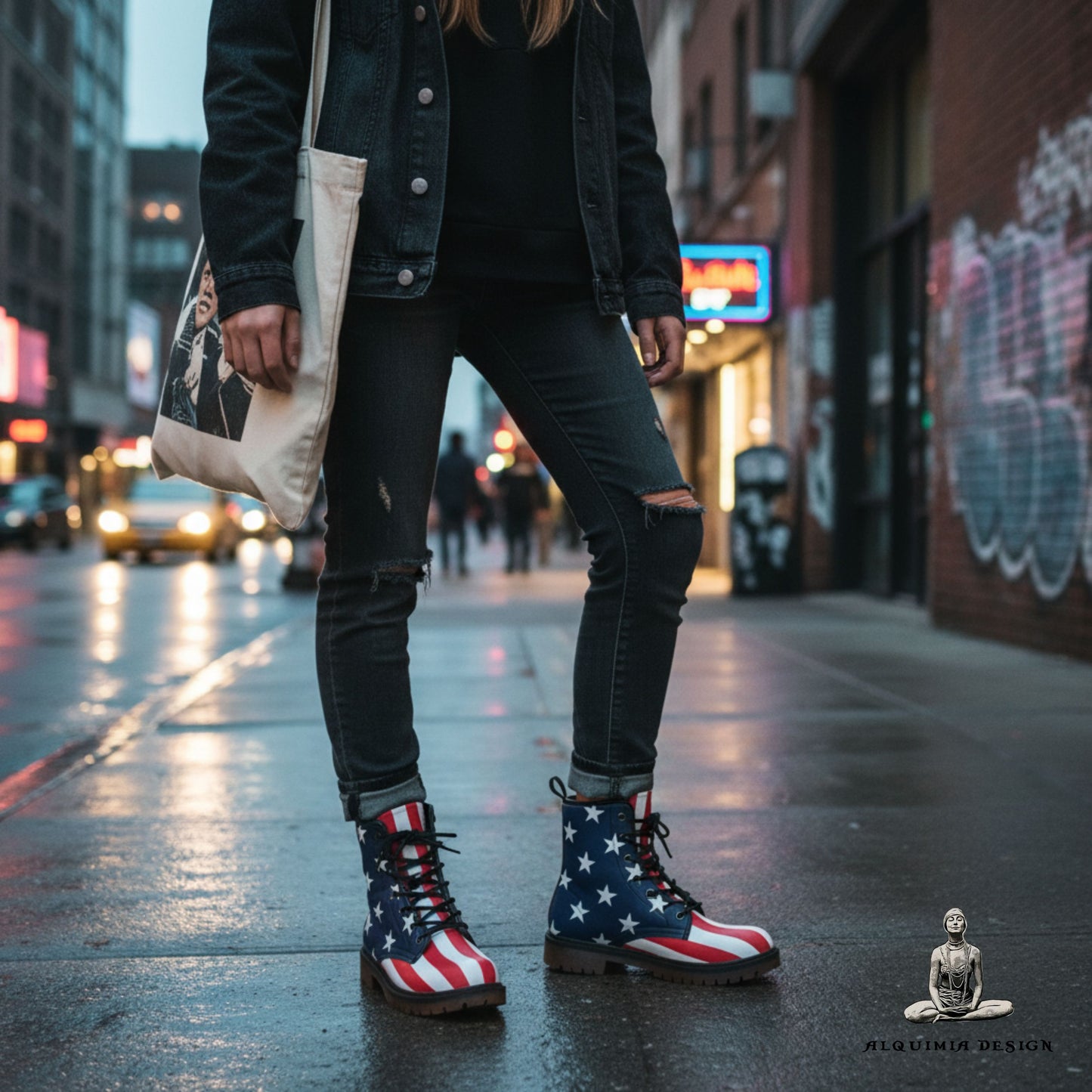 USA Flag Boots American Flag Patriotic Combat Boots