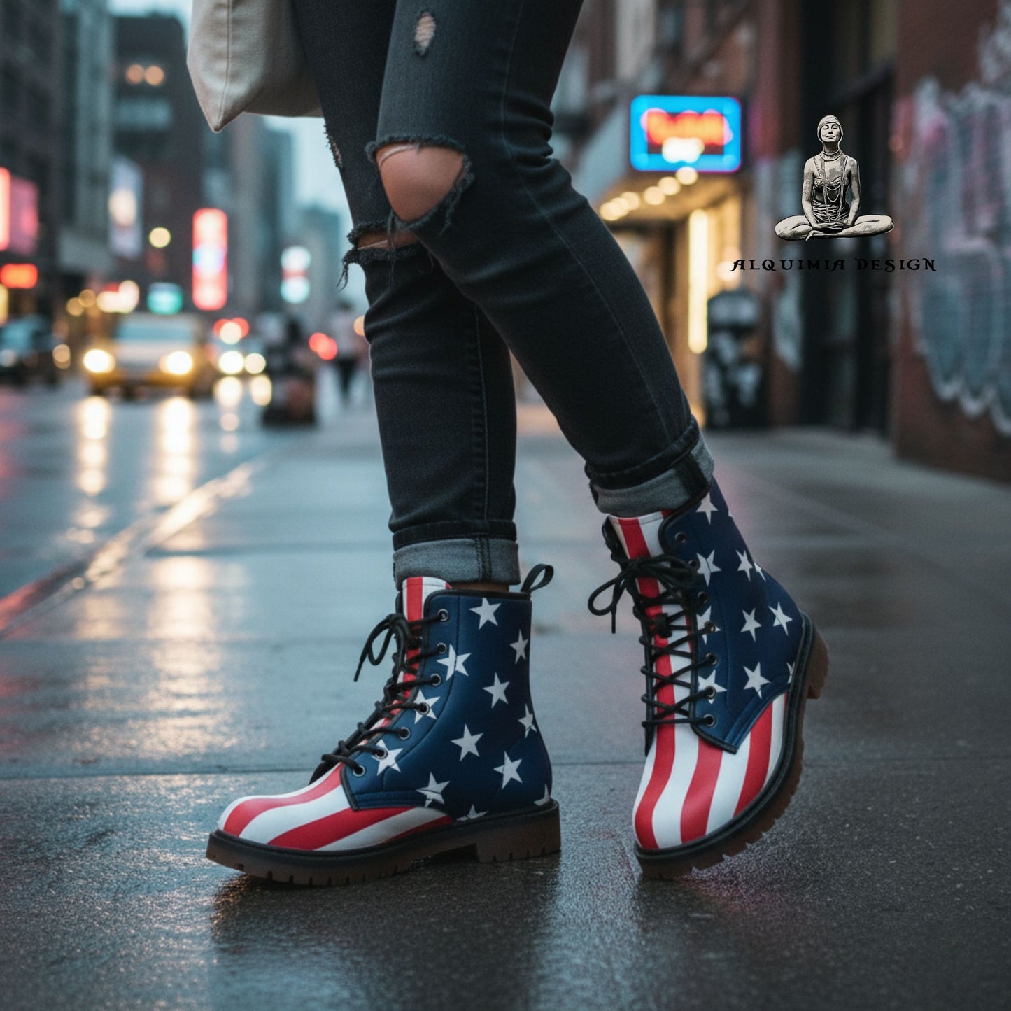 USA Flag Boots American Flag Patriotic Combat Boots