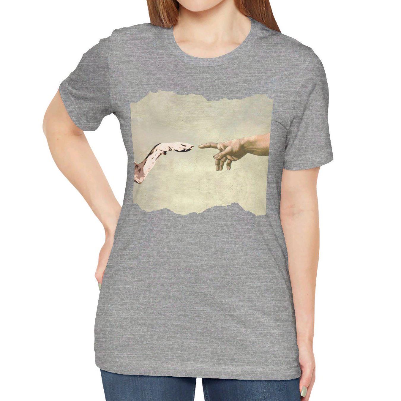 Dog Lover Shirt - Human Hand and Paw Design