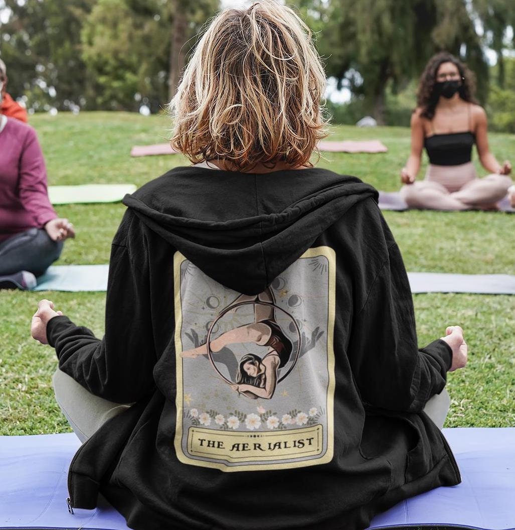 Aerialist Tarot Hoodie - Zip Up Sweatshirt for Hoop Dancer Gift