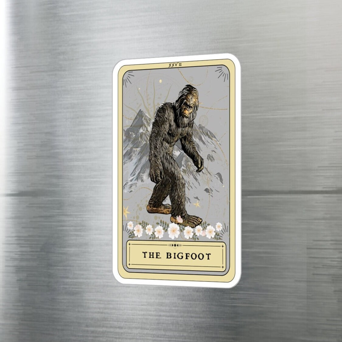 Bigfoot Tarot Card Sticker - Waterproof Sasquatch Vinyl Decal 3 x 4