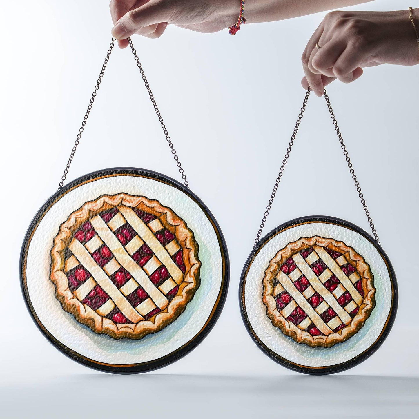 Pie Stained Glass Food SunCatcher Foodie Gift Window Hanging Home Decoration
