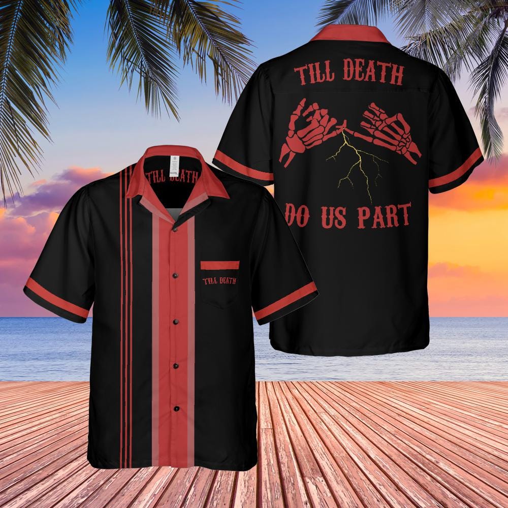 Bride Groom Bowling Shirts - Rockabilly Hawaiian Honeymoon Outfits