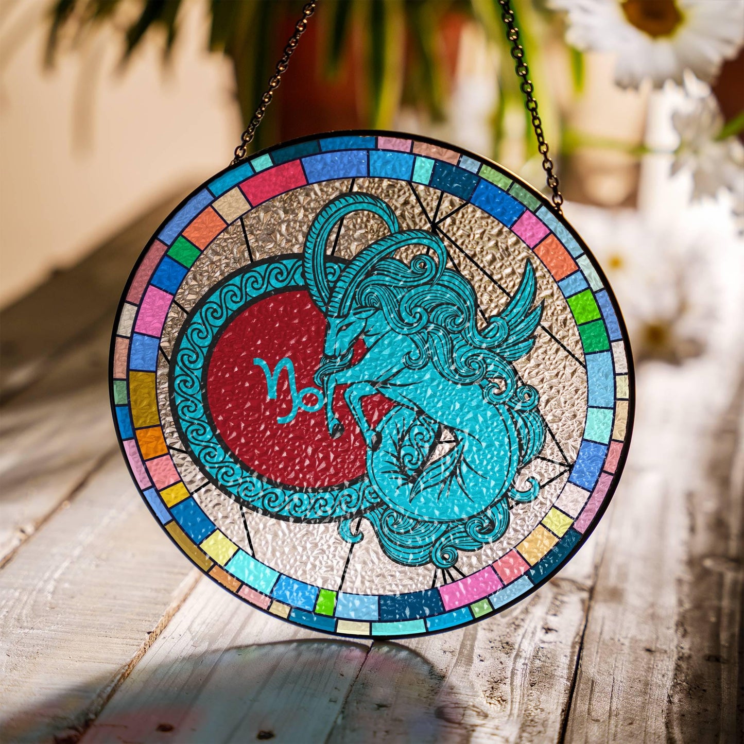 Gemini Stained Glass Zodiac SunCatcher LightCatcher Gemini Window Hanging