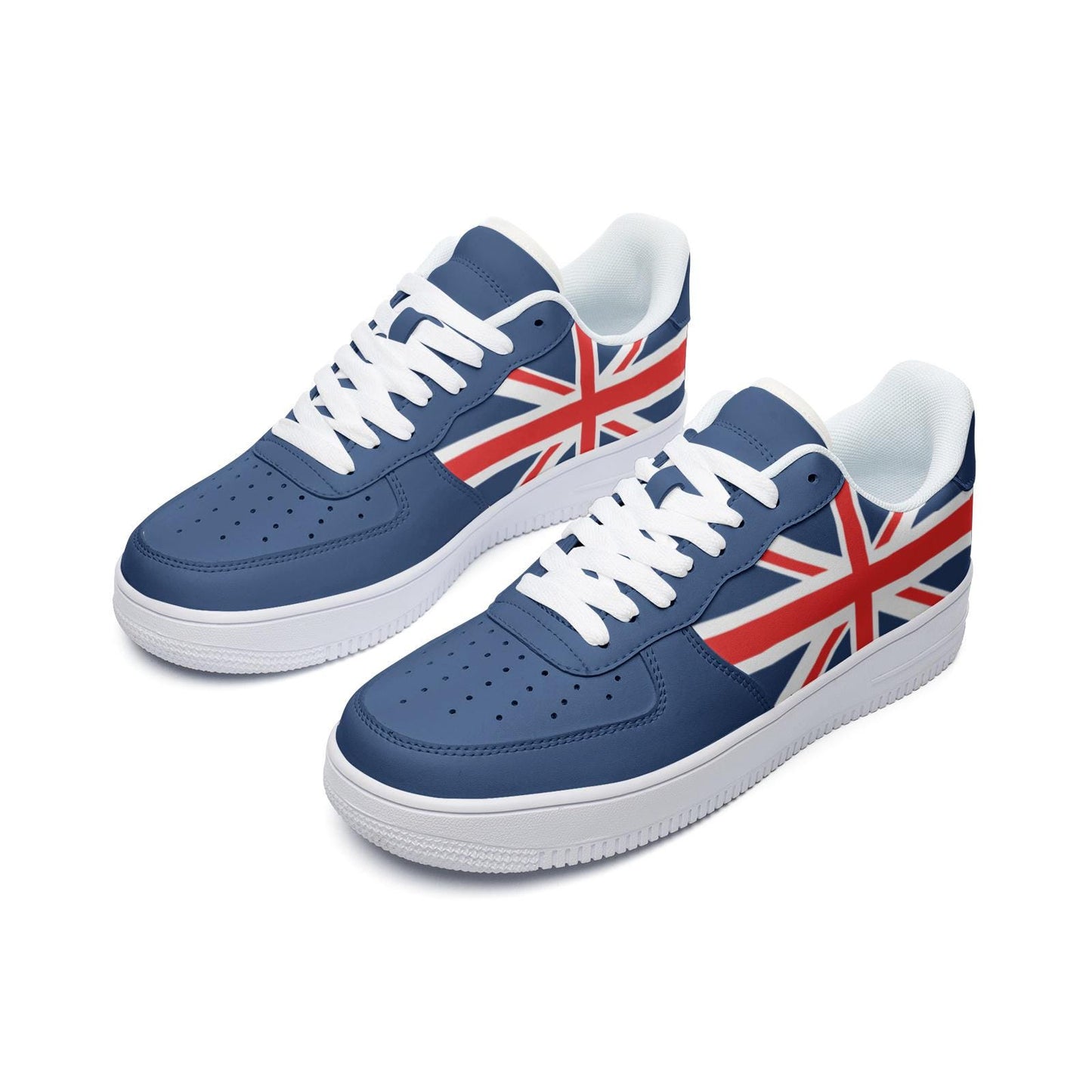 UK Flag Sneakers United Kingdom Flag Shoes Unisex Vegan Leather, Union Jack Flag