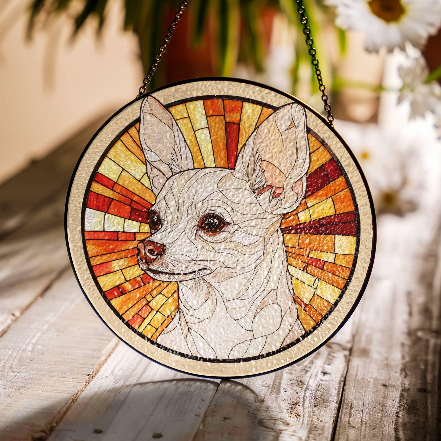 Chihuahua Suncatcher Window Hanging Ornament Dog Lover Gift