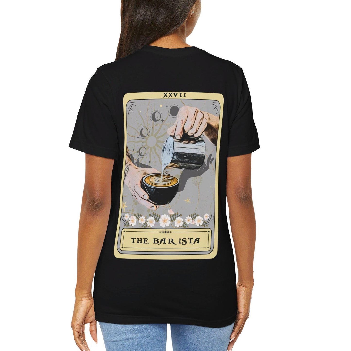 Barista Tarot Card Shirt - Back Print Coffee Lover Gift
