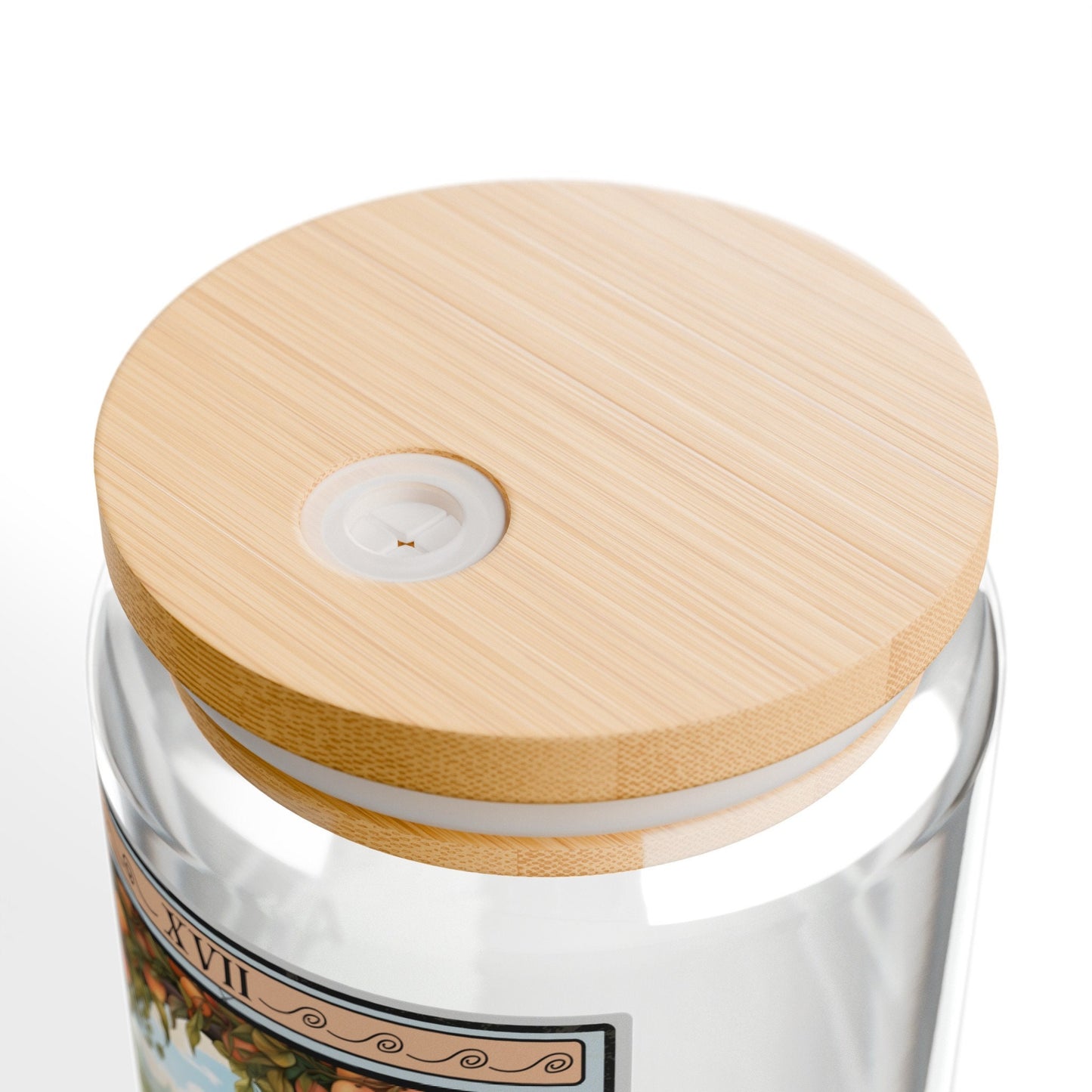 Peach Tarot Card Tumbler - 16oz Sipper Glass with Lid for Fruit Lovers