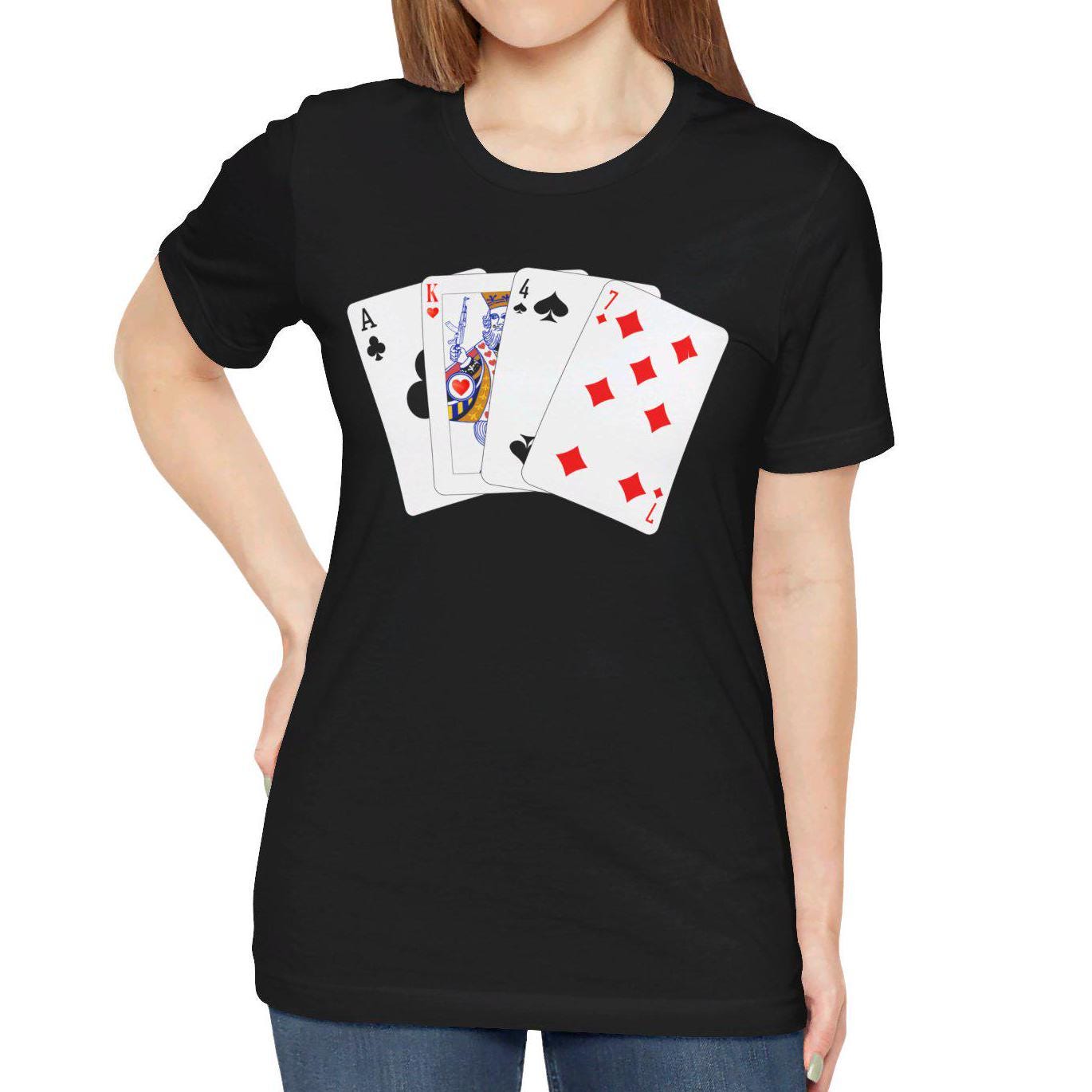 AK-47 Shirt, AK47 Poker Playing Cards T-shirt Kalashnikov Tee