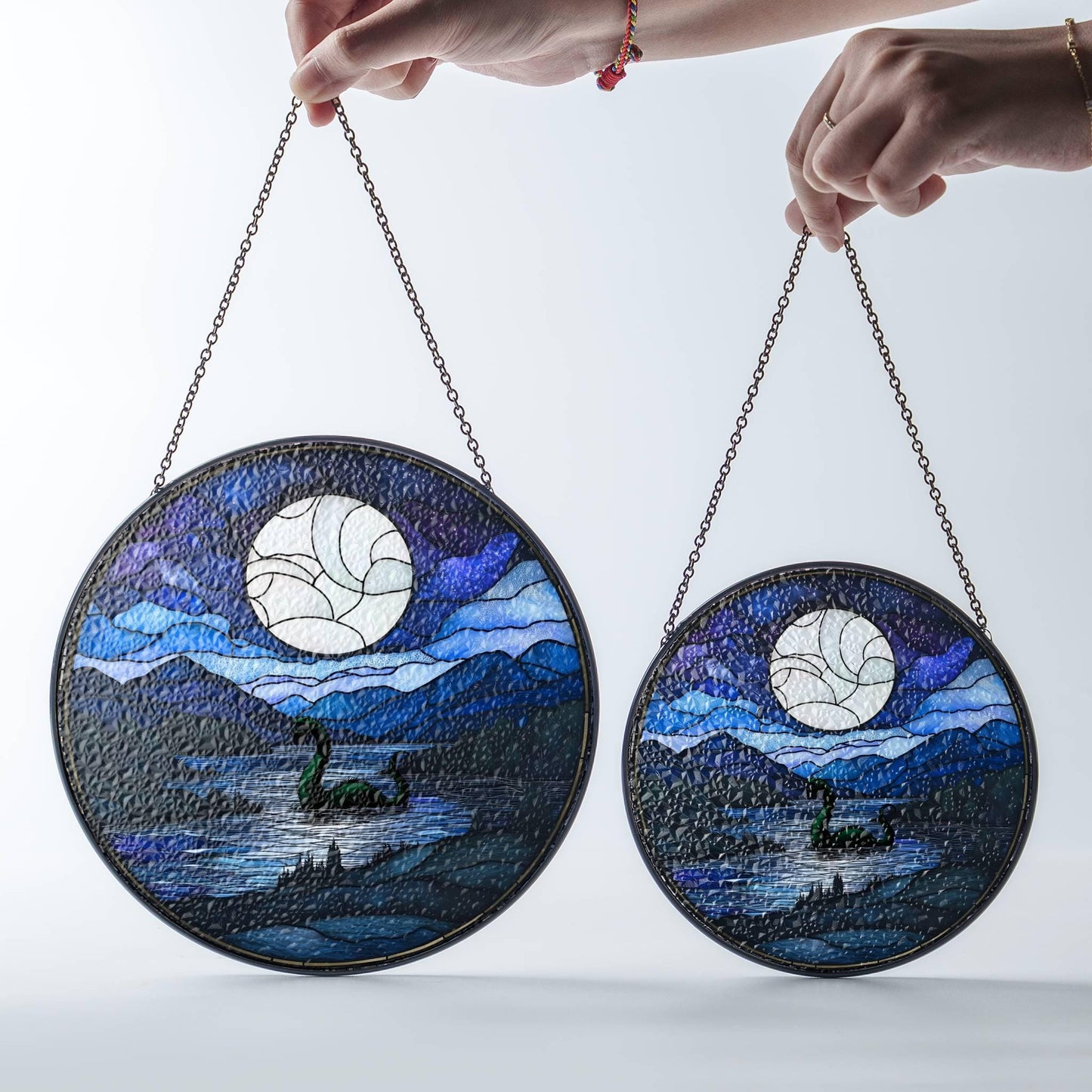 Loch Ness Monster Stained Glass SunCatcher Nessie Window Hanging Decor Art