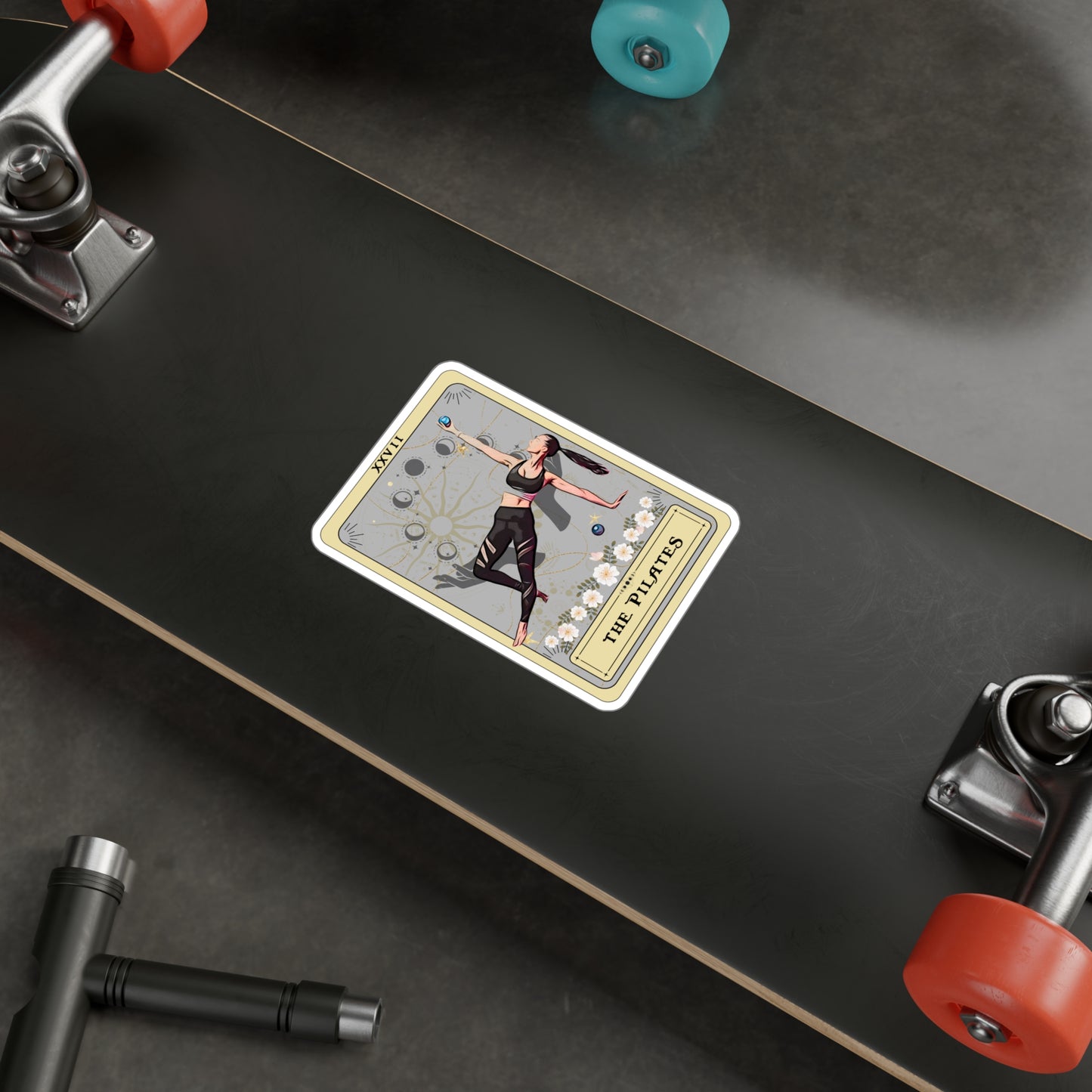 The Pilates Tarot Card Sticker, Pilates Pose