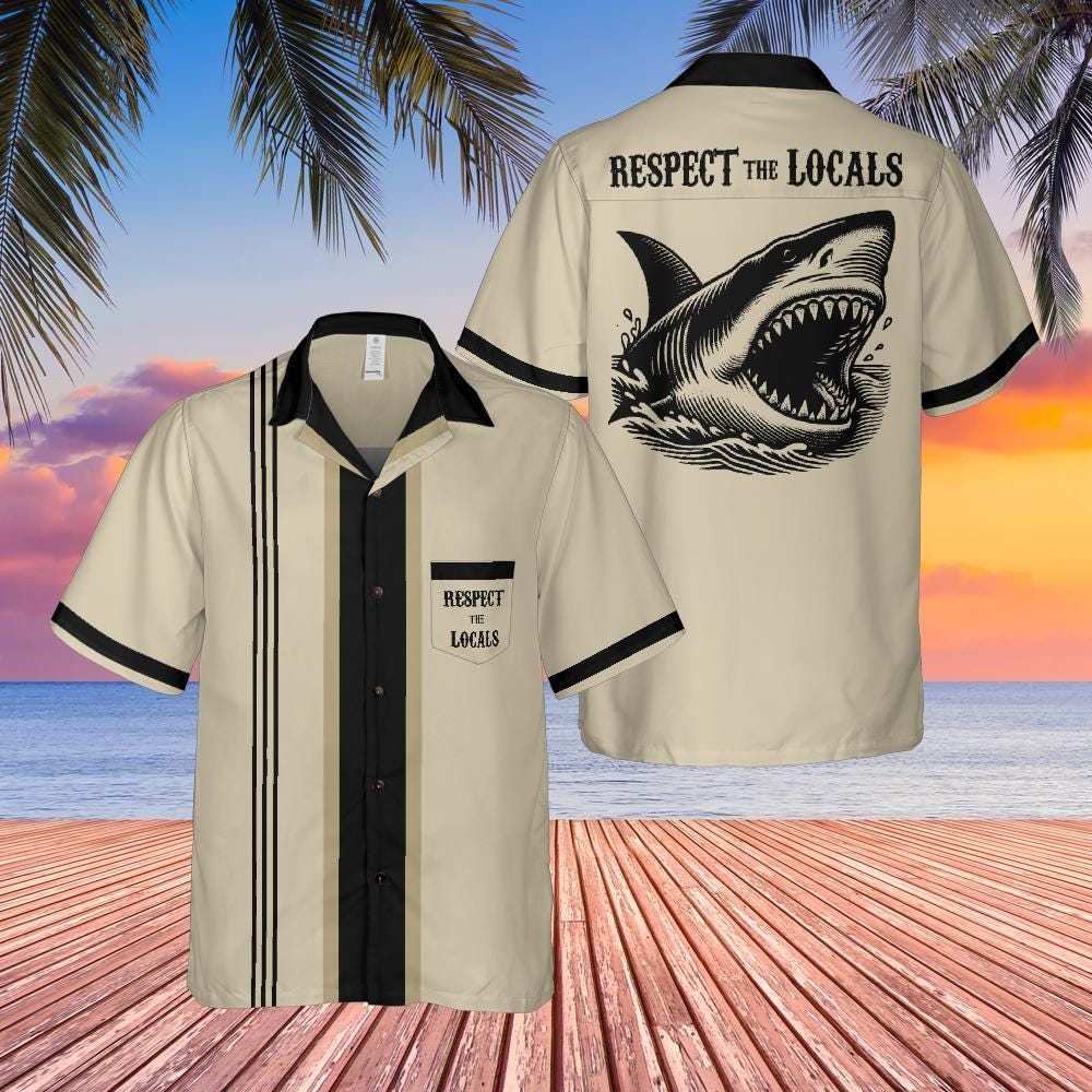 Shark Button Down Shirt with Pocket, Shark Short-sleeve Hawaiian Shirt Beach Lover Ocean Life