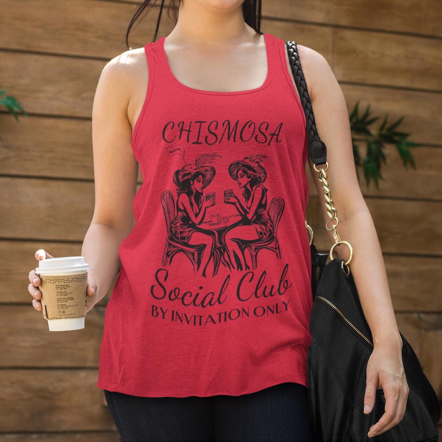 Latina Chisme Tank Top - Funny Cafecito Tee for Hispanic Social Club