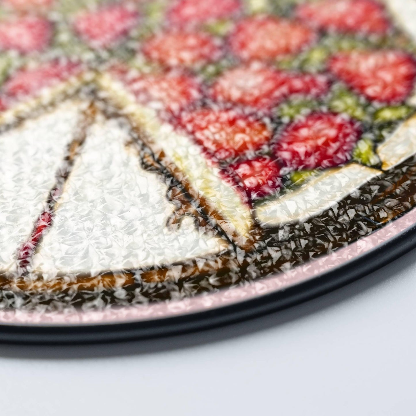 Strawberry Cake Stained Glass SunCatcher Cake Art Light Catcher Window Decor