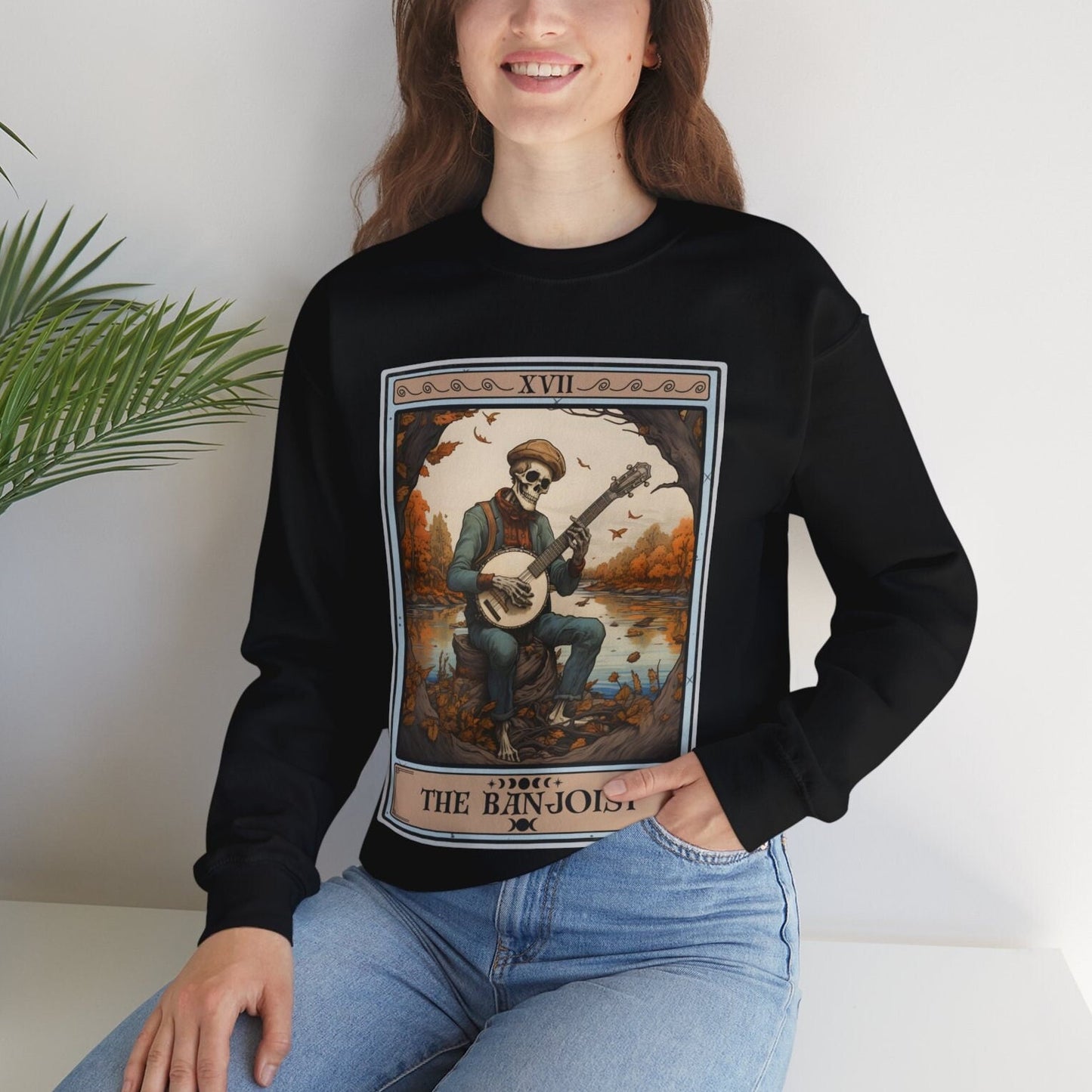 Banjo Sweatshirt - Banjoist Tarot Card Crew Neck Jumper