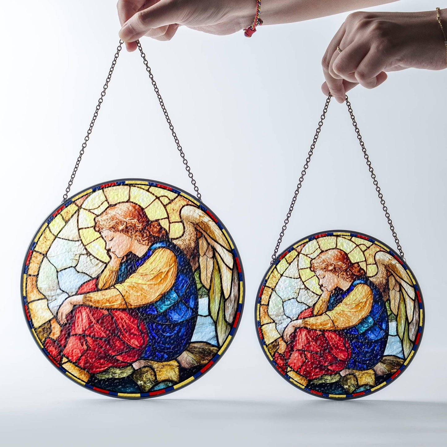 Guardian Angel Stained Glass Venezuela SunCatcher Venezuela Flag Colors Window Hanging