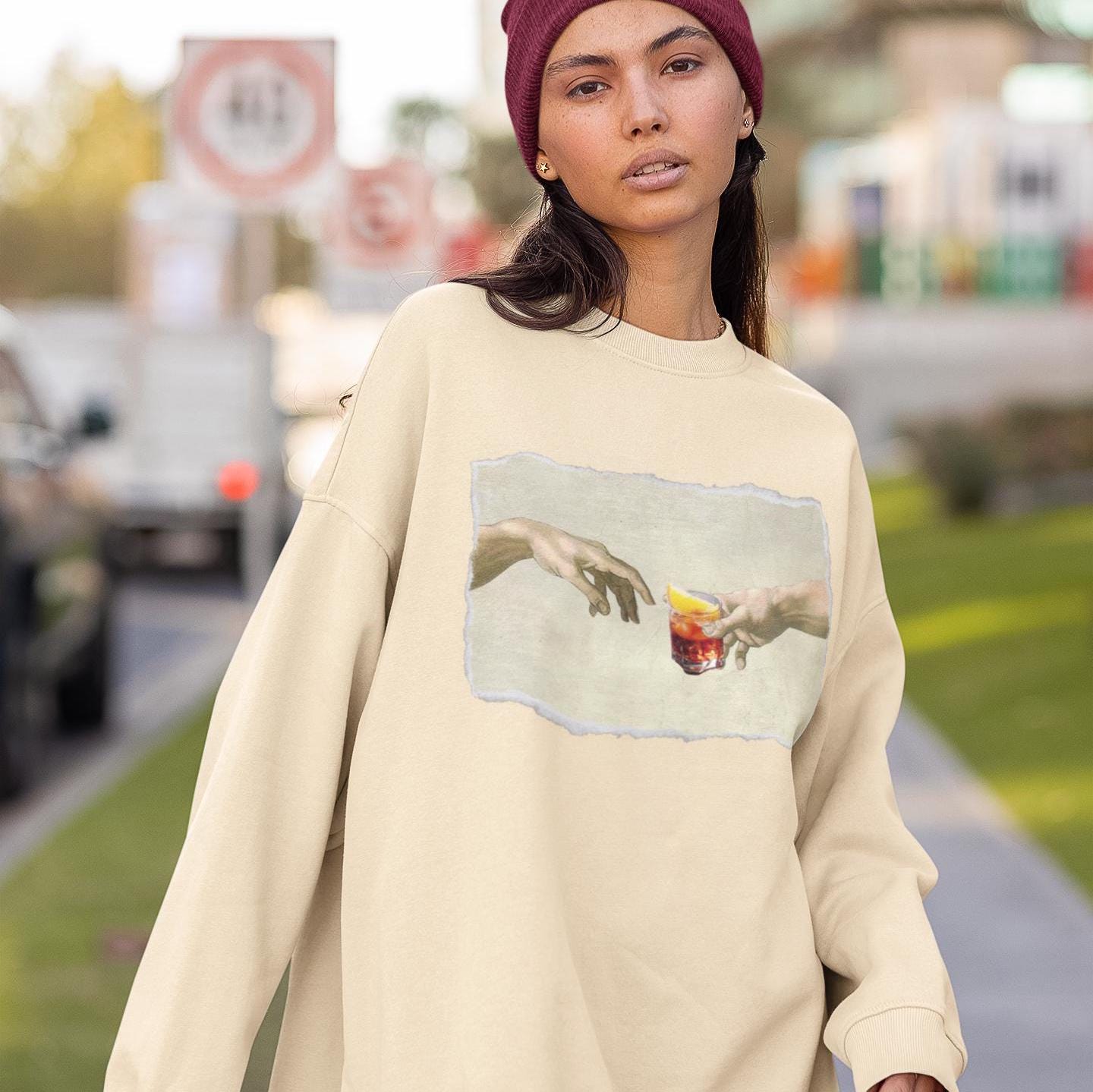 Negroni Sweatshirt - Cocktail Lover Crew Neck Sweater