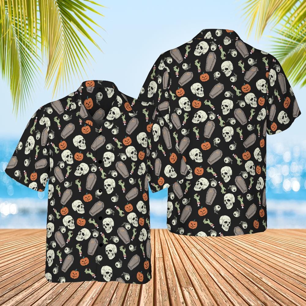 Halloween Hawaiian Shirt, Halloween Button Down Shirt
