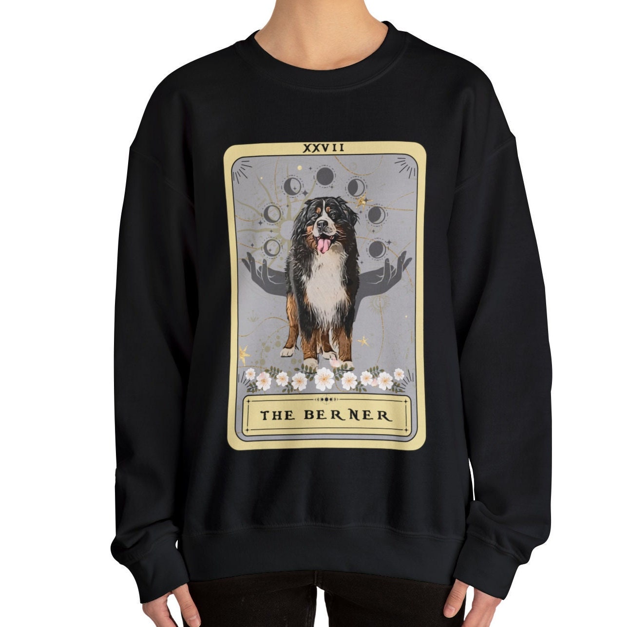 Bernese Mountain Dog Tarot Card Sweatshirt - Gift for Berner Owners and Moms