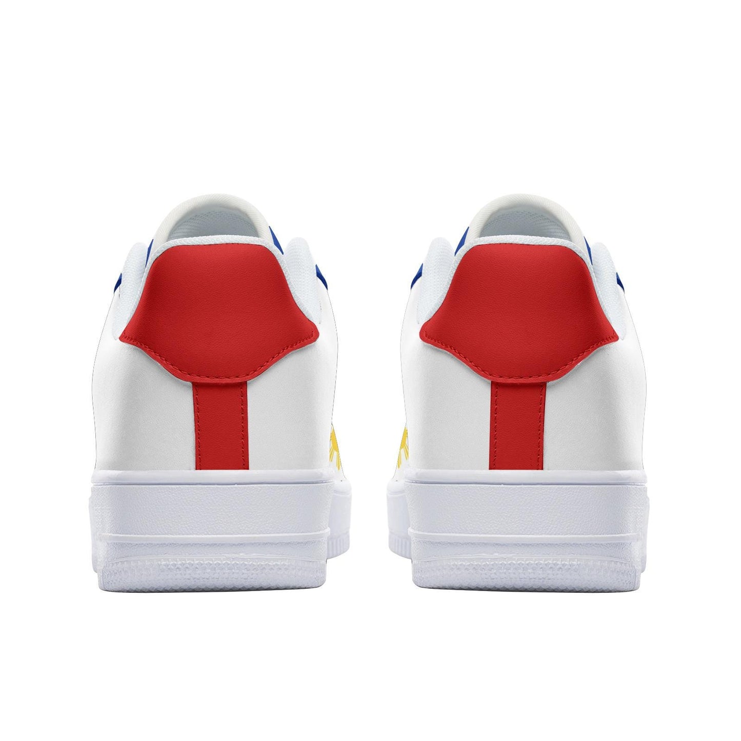 Philippines Flag Sneakers, Philippines Colors Unisex Vegan Leather Sneakers
