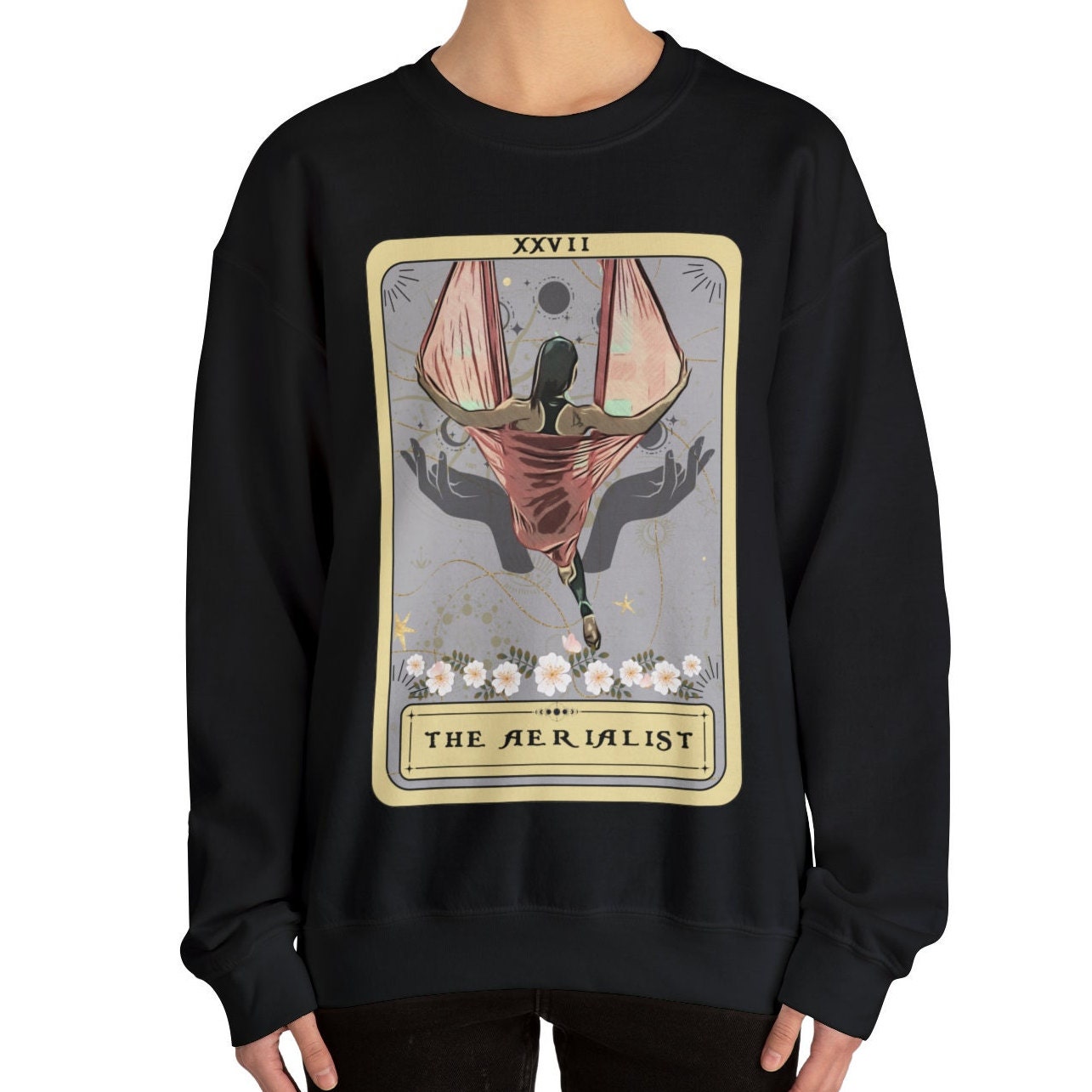 Aerialist Sweatshirt, The Aerialist Tarot Card Sweatshirt Aerial Dance Lover