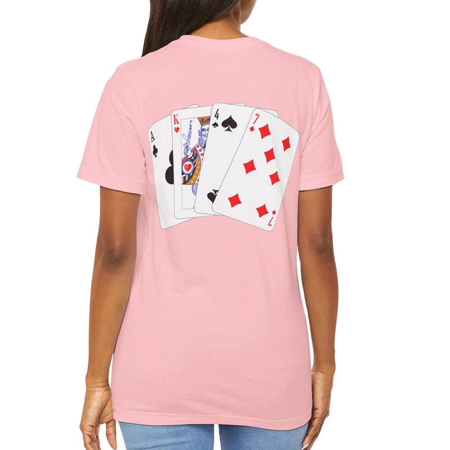 AK47 Poker Playing Cards Shirt, BACK PRINT AK-47 Shirt Kalashnikov Tee